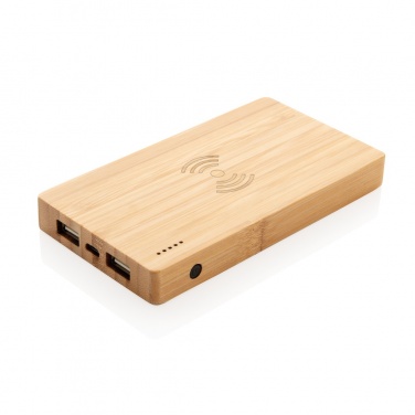 Logotrade business gifts photo of: Bamboo 4.000 mAh wireless 5W Powerbank